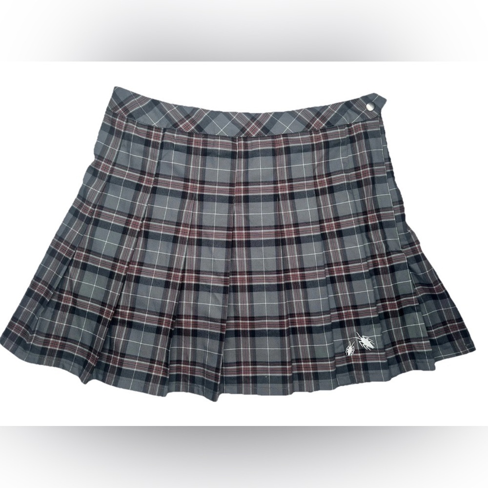 Beetlejuice Astrid Gray Plaid Skirt Uniform Size XL Skort Pleated Women